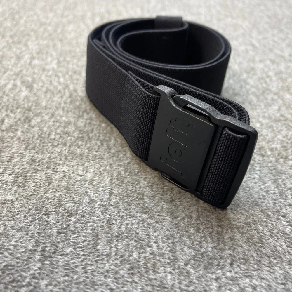 Jelt Venture Mens Black Elastic Belt Recycled Heavy Duty Stretch Webbing 40 Inch
